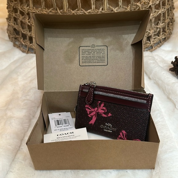 Coach Mini Skinny Id Case With Bow Print - Picture 3 of 4